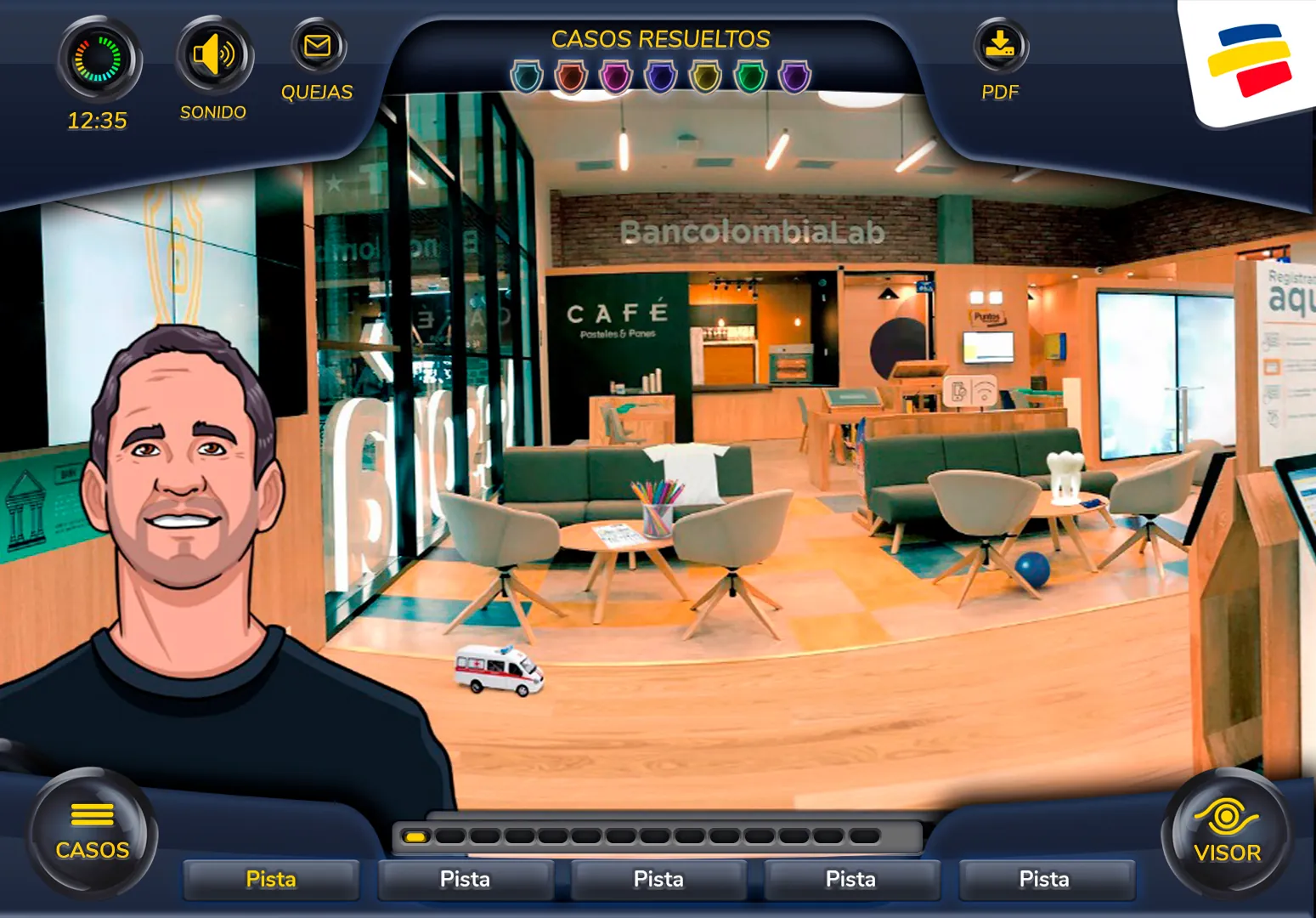 Game interface — investigation scene